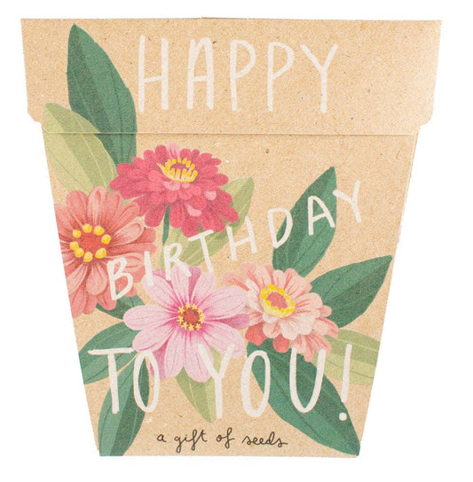 Happy Birthday Zinnia Gift of Seeds